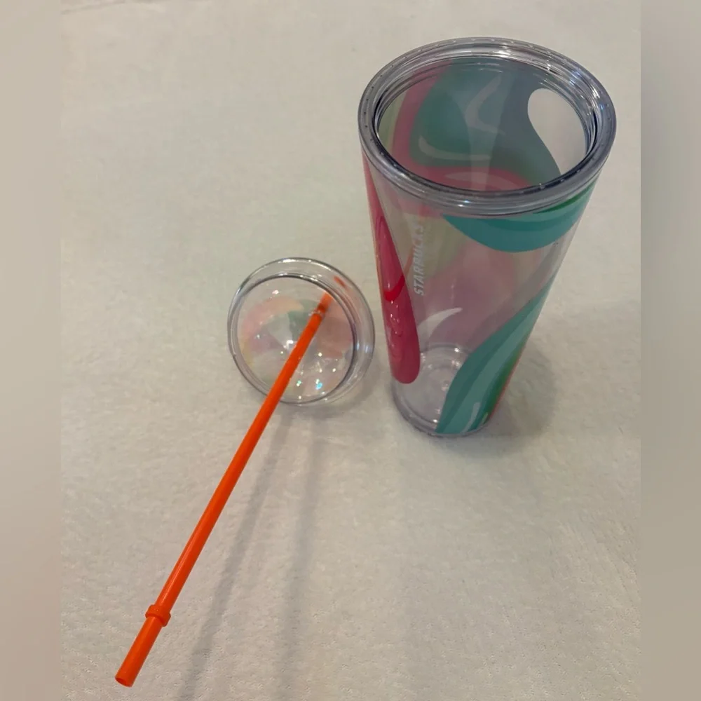Starbucks Rainbow Swirl Dome Reusable Cup - Picture 8 of 10